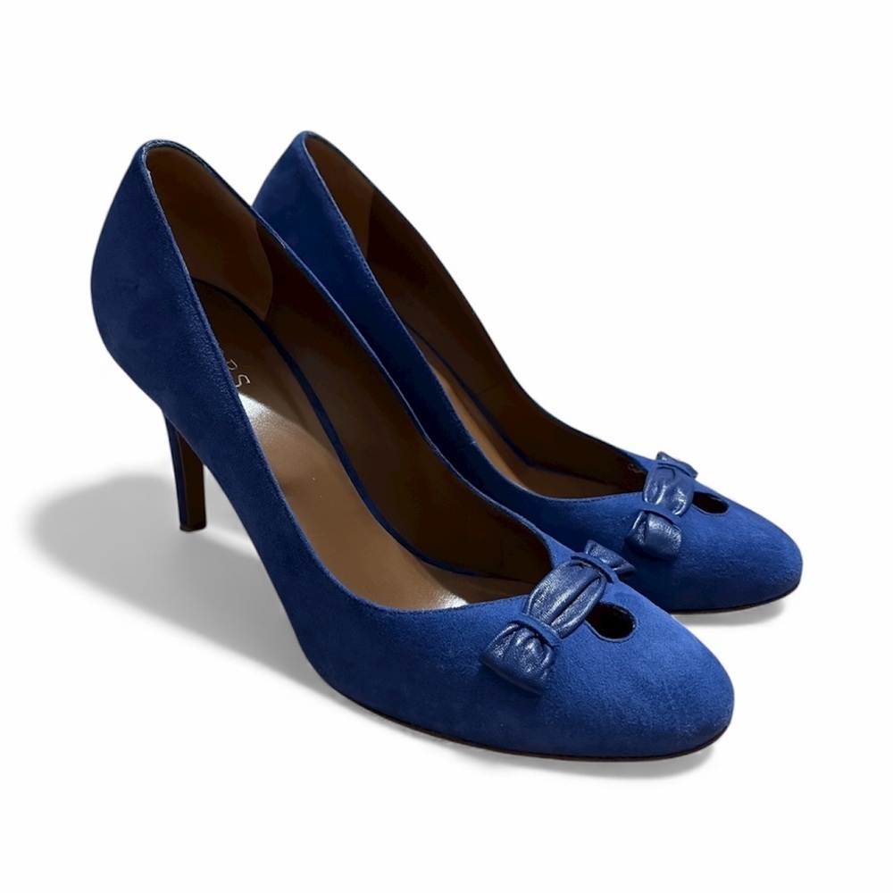 Hobbs London True Blue Suede Adelphi Sweet Court Heels Elegant Formal Size 41